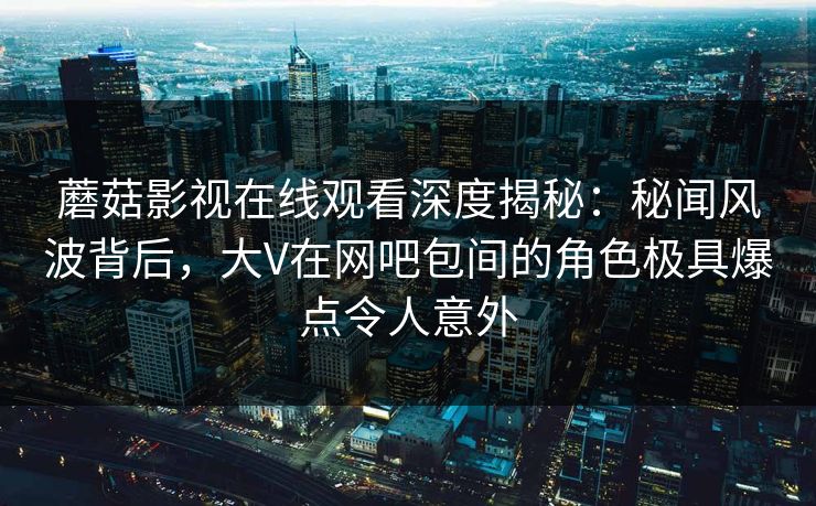 蘑菇影视在线观看深度揭秘：秘闻风波背后，大V在网吧包间的角色极具爆点令人意外