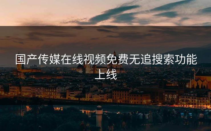 国产传媒在线视频免费无追搜索功能上线